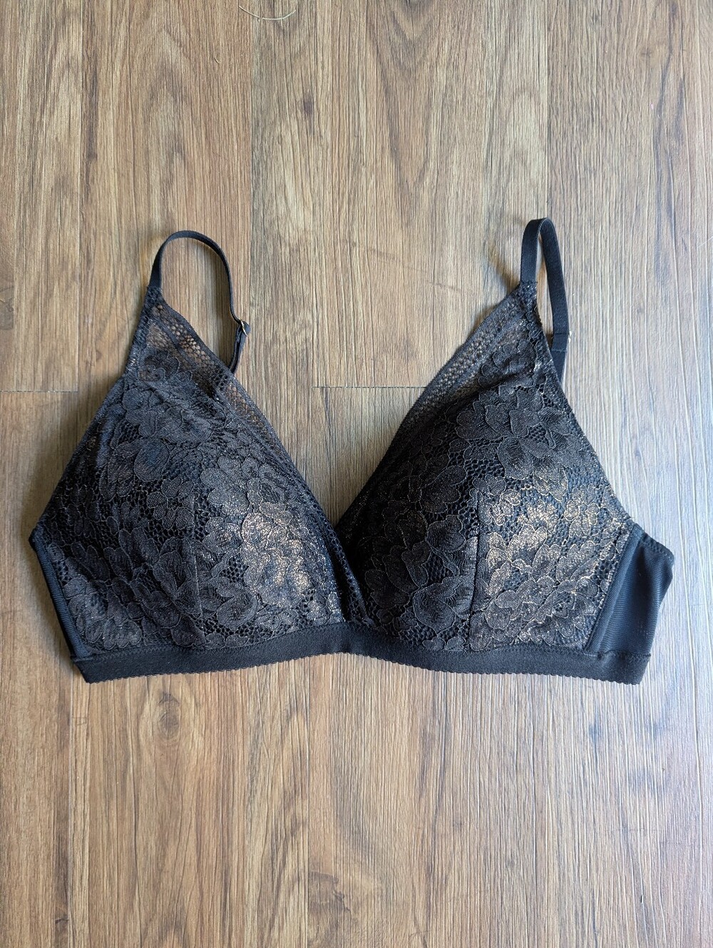 knix Floral Black Lace Br Sz XL